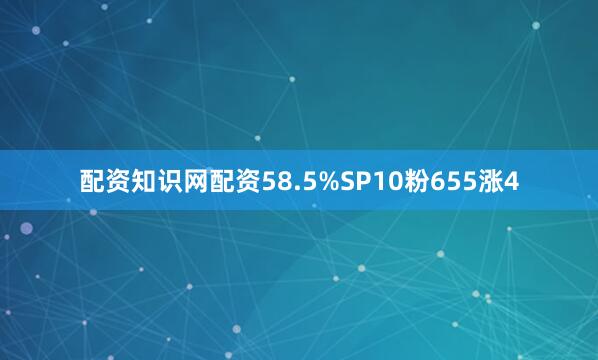 配资知识网配资58.5%SP10粉655涨4