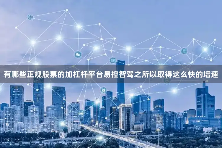 有哪些正规股票的加杠杆平台易控智驾之所以取得这么快的增速