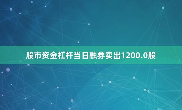 股市资金杠杆当日融券卖出1200.0股